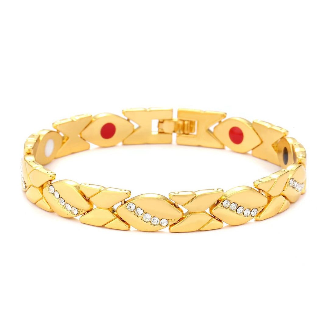 Fashion Detachable Magnetic Energy Bracelet for Women, Adjustable Alloy Crystal Bangle