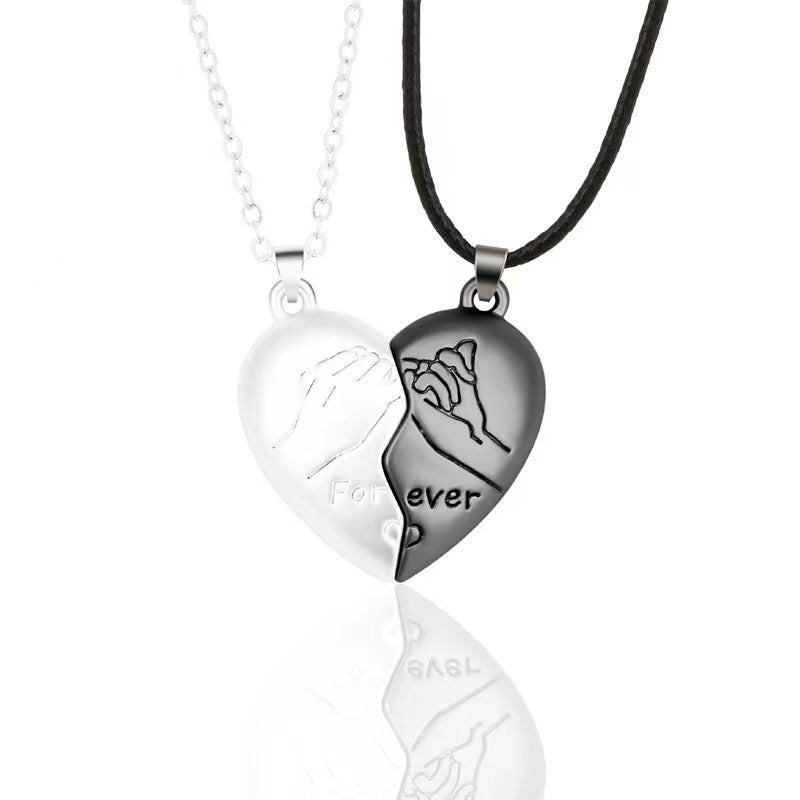 Creative Pinky Promise Heart Magnetic Couple Necklace