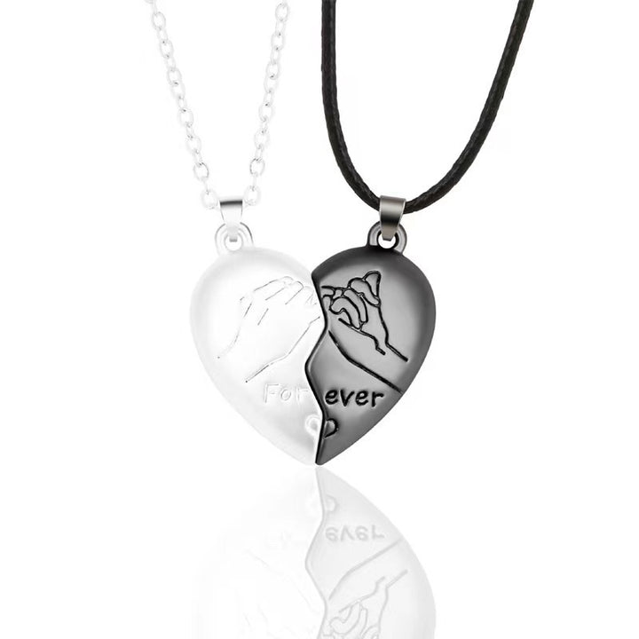 Creative Pinky Promise Heart Magnetic Couple Necklace