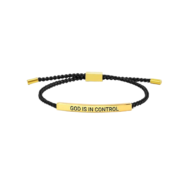 GOD IS IN CONTROL Adjustable Braided Bracelet