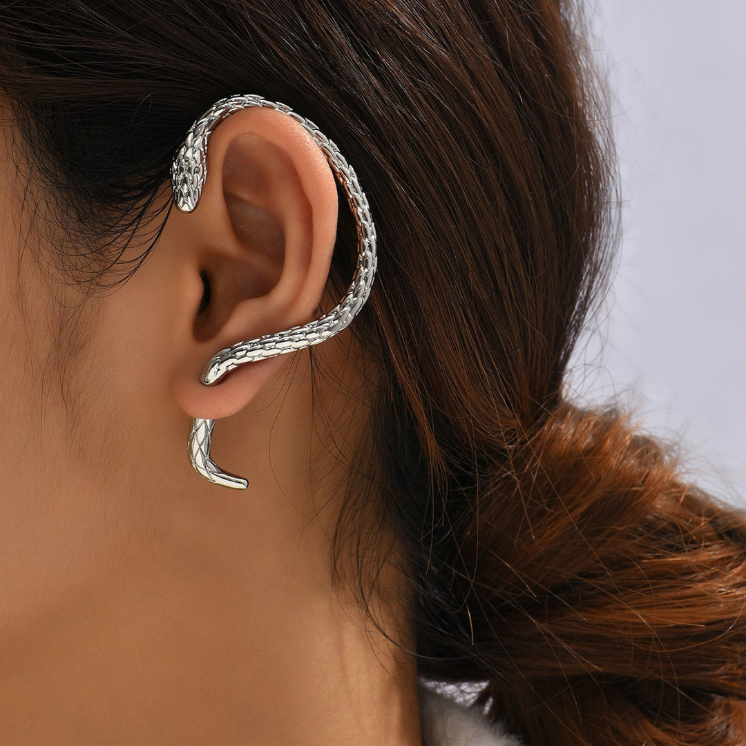 925 Sterling Silver Minimalist Niche Snake Earrings - Snake-Shaped Ear Hooks (Ear Piercing Required)