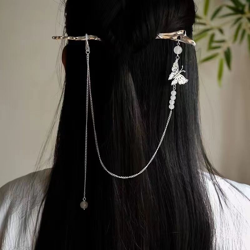 Modern Environmental Protection Alloy Tassel Hairpin - Women's Bun Chignon Dangle Hair Accessory