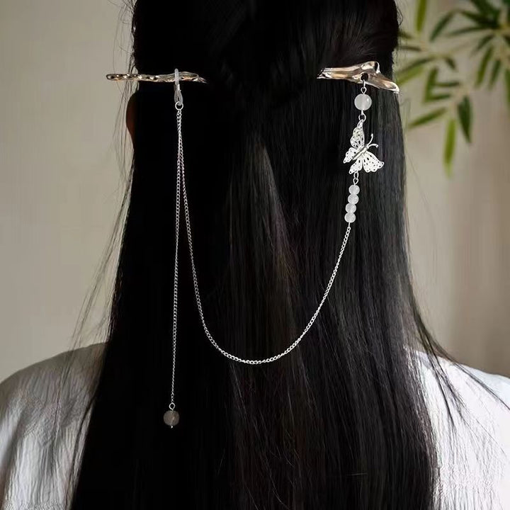 Modern Environmental Protection Alloy Tassel Hairpin - Women's Bun Chignon Dangle Hair Accessory