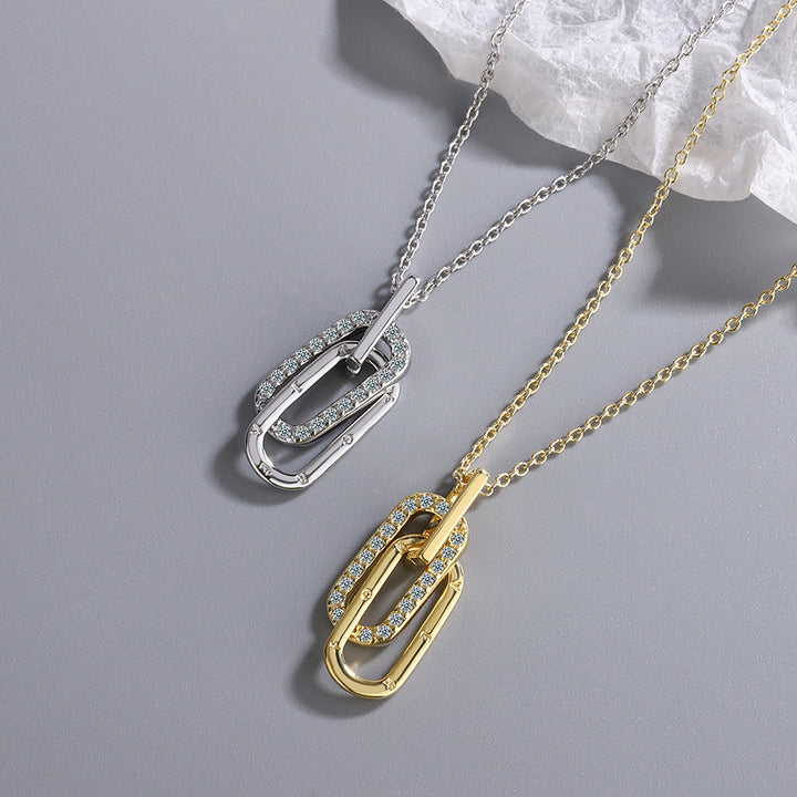 Minimalist Light Luxury Double-Loop Micro-Diamond Choker