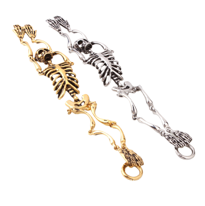 Men's Gothic Skull Bracelet – Titanium Steel Skeleton Chain
