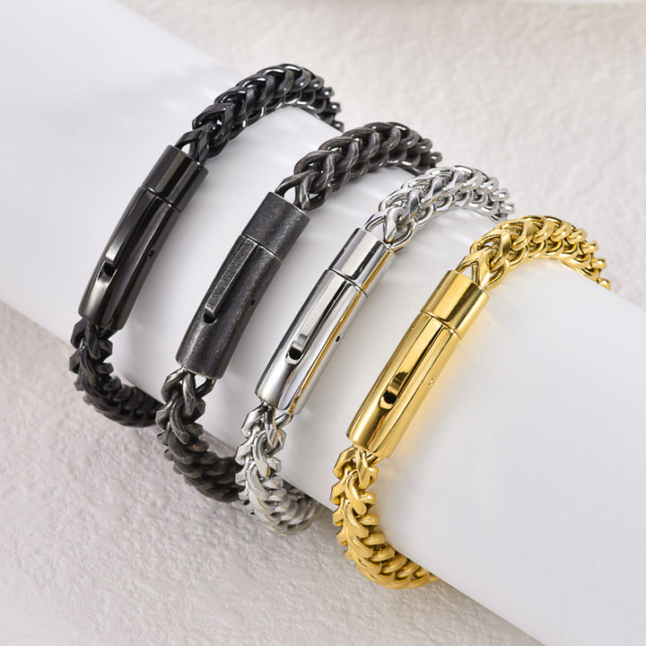 6mm Round-Polished Bold 18K Titanium Steel Bracelet (Multi-Color Men's Edgy Style)