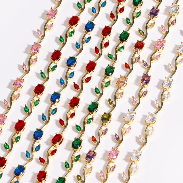Colored Gem Vine Bracelet (Light Luxury Romantic Style)