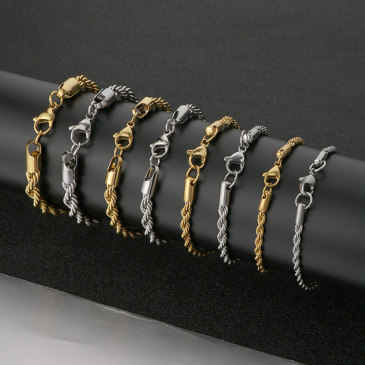 Twisted Chain Titanium Steel Bracelet (Minimalist Unisex Style)
