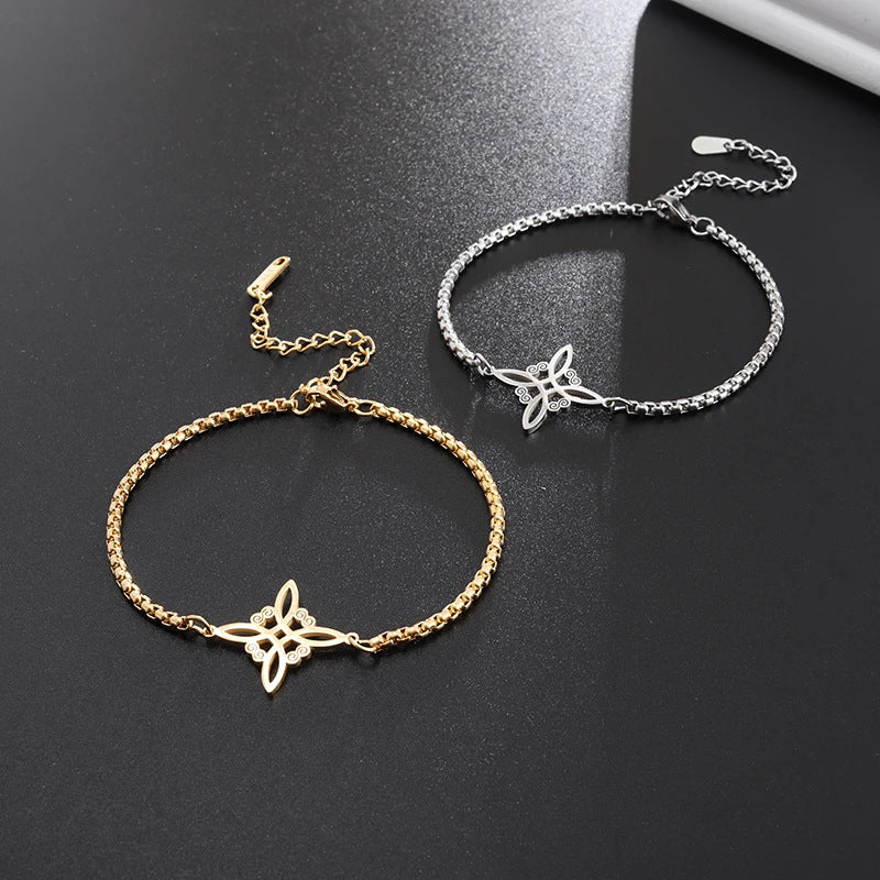 Four-Leaf Flower Hollow Bracelet (Light Luxury Minimalist Style Series)