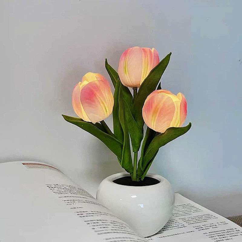 Multi-Color LED Artificial Tulip Night Light (Soft Light Atmosphere Style Series)