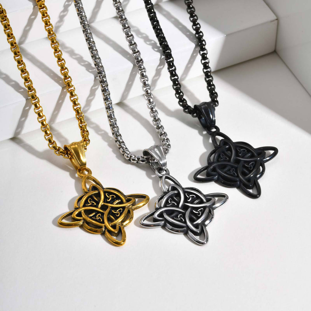 Celtic Knot Stainless Steel Necklace (Three Colors · Eternal Symbol Design)
