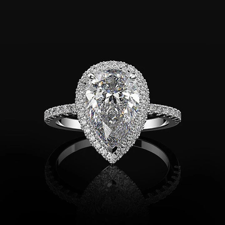 Pear Diamond Halo Ring (Women's Luxury Elegant Style)
