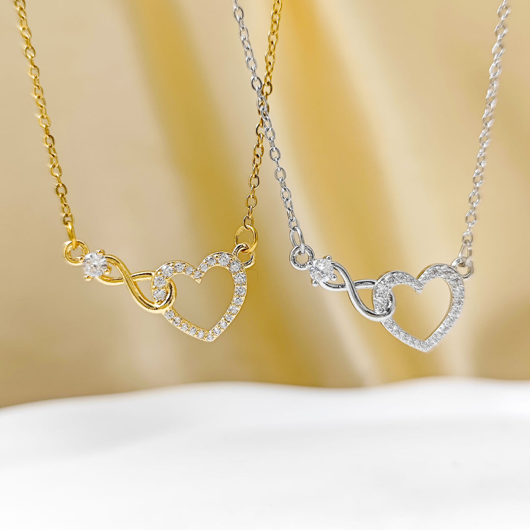 Infinity Heart Micro-Diamond Couple Necklace (Romantic Luxury Bond Style)