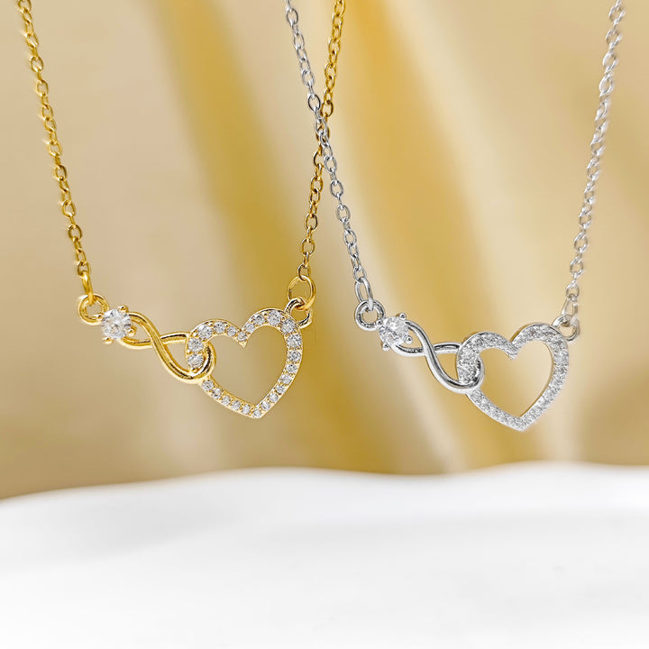 Infinity Heart Micro-Diamond Couple Necklace (Romantic Luxury Bond Style)