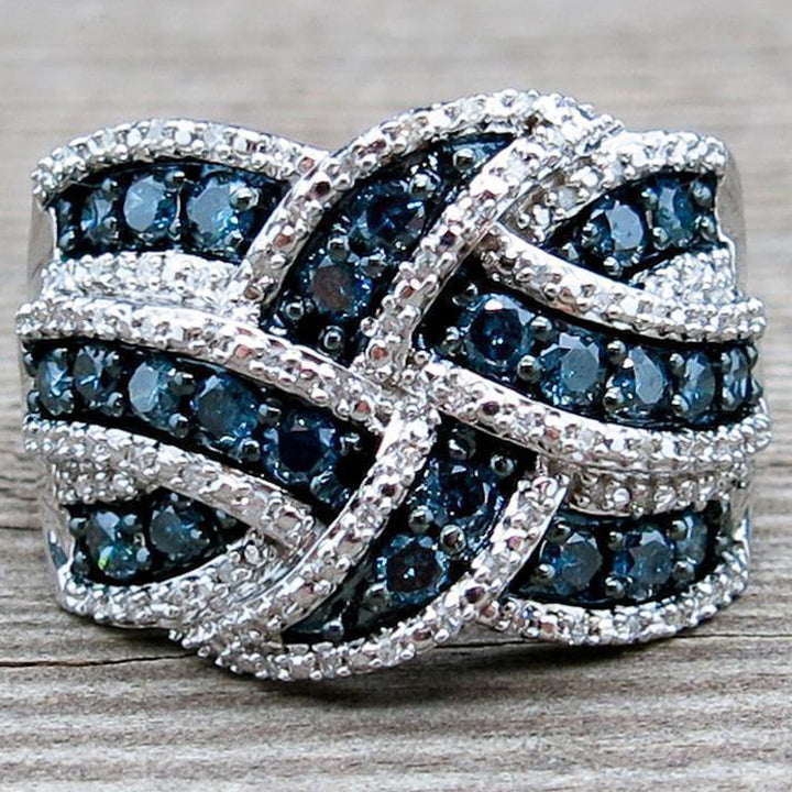 Full Diamond Braided Wide Ring (Cool Luxury Personalized Style)