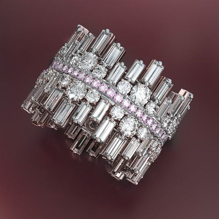 Mixed Diamond Geometric Wide Ring (Avant-Garde Luxury Personalized Style)