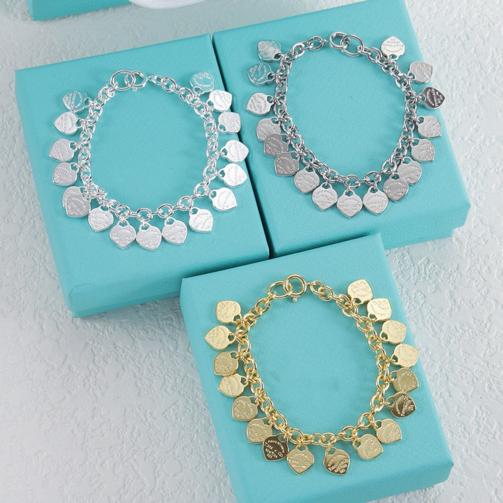 Heart & Letter Charm Bracelet