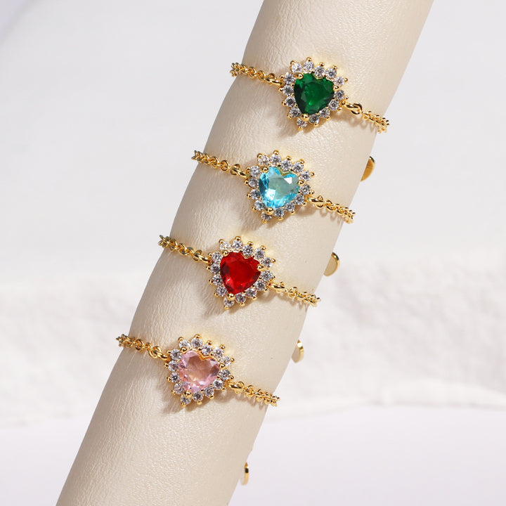 Elegant Ocean Heart Adjustable Chain Ring for Women — Vintage Chic Design