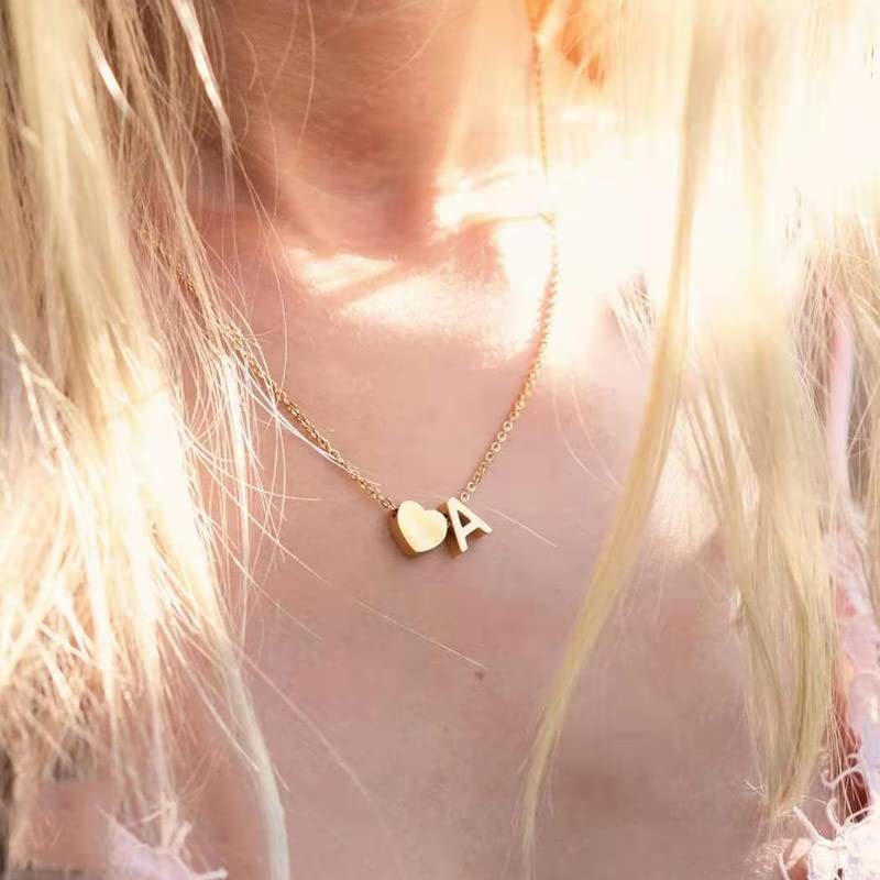 Heart & Initial Letter Choker (26 Letters Optional | Gold/Silver Dual Tone)