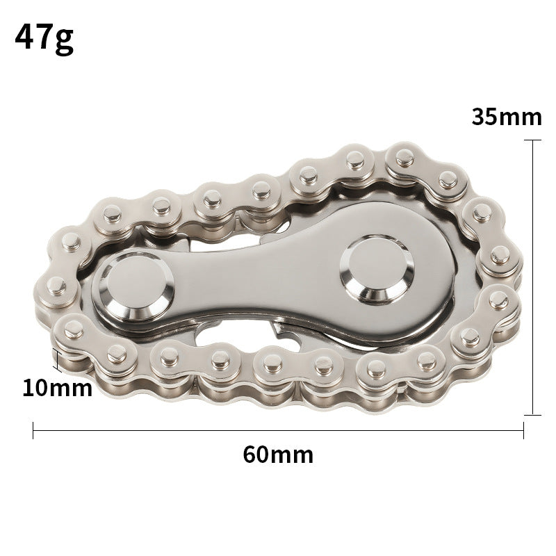 Gear Chain Metal Fidget Spinner (Stress-Relief High-Tech Creative Finger Toy)