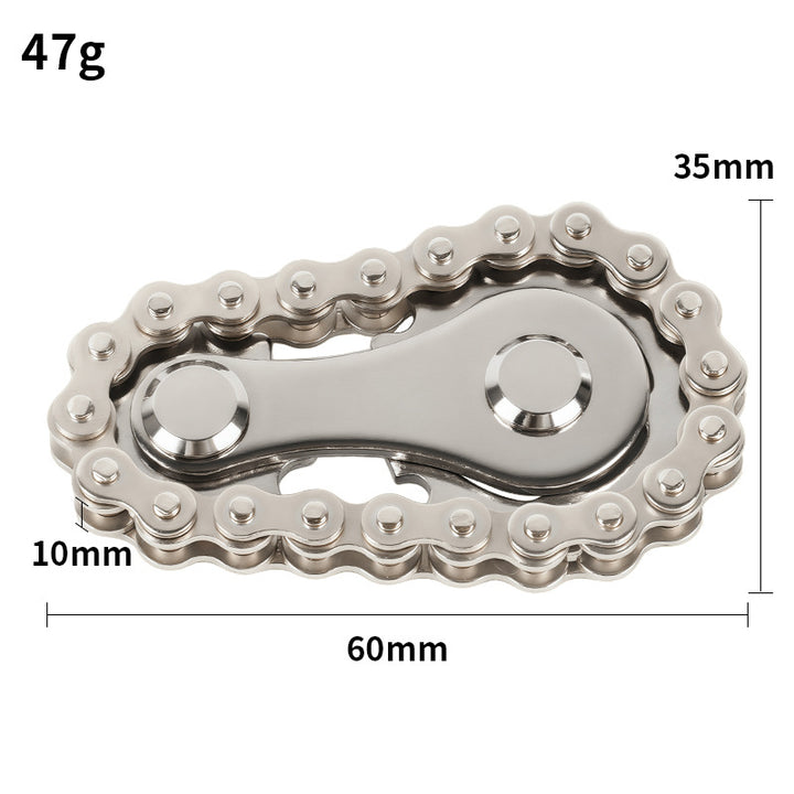 Gear Chain Metal Fidget Spinner (Stress-Relief High-Tech Creative Finger Toy)