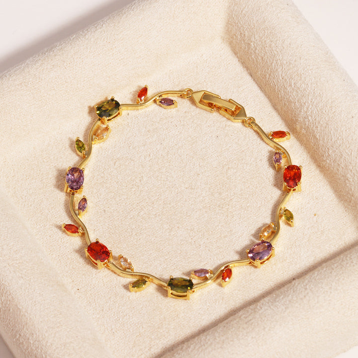 Colored Gem Vine Bracelet (Light Luxury Romantic Style)