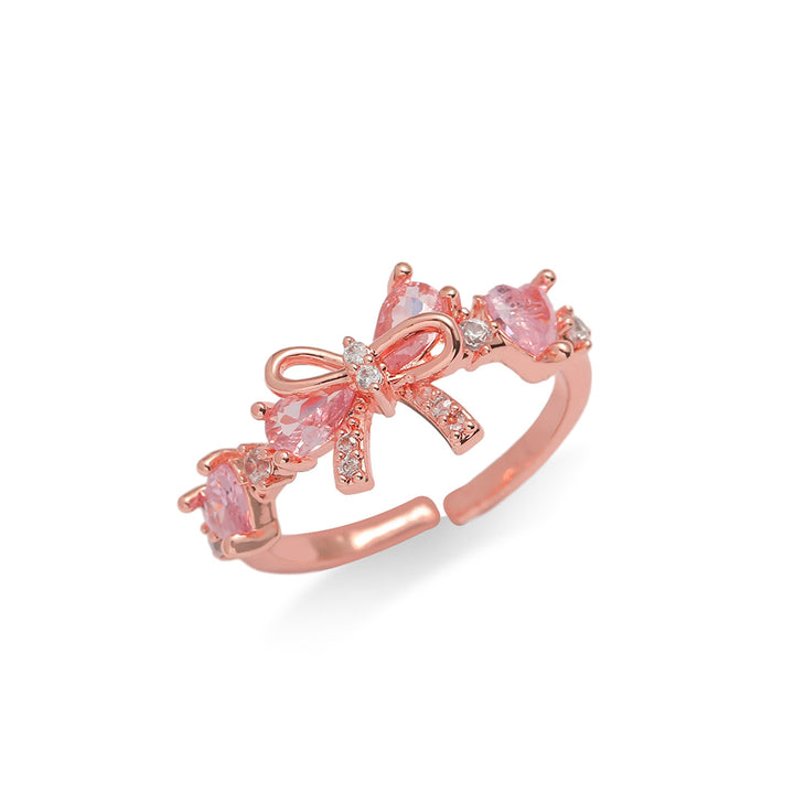 Bowknot Pink Diamond 3-Piece Jewelry Set (Sweet Element Style Series)