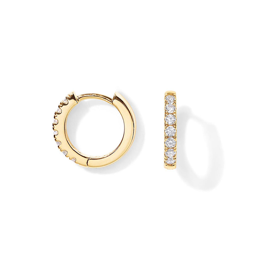 Pavé Diamond Hoop Earrings for Women – Minimal Luxury Huggie Jewelry
