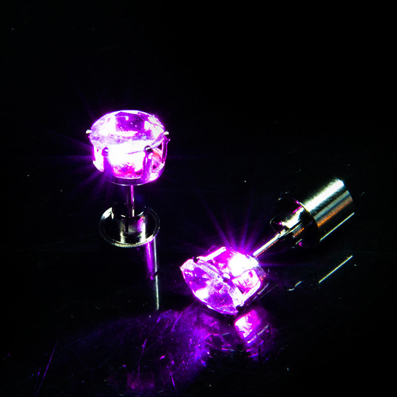 LED Glowing Crown Stud Earrings for Couples – Party Light-Up Jewelry