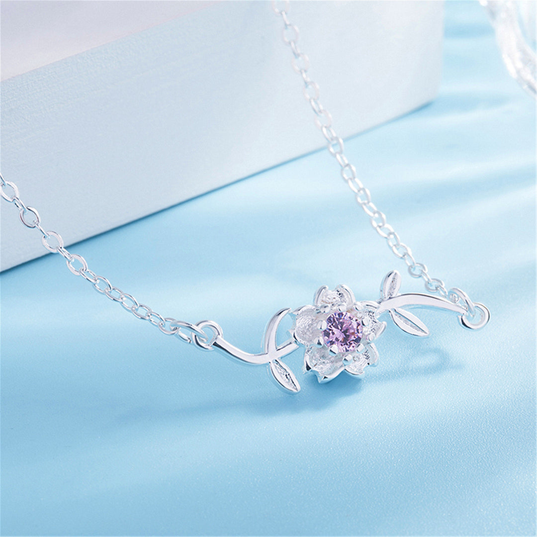 Silver-Plated Sakura Bracelet for Women – Fashion Flower Design, Hypoallergenic Jewelry