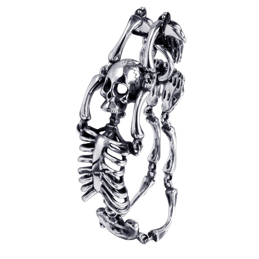 Men's Gothic Skull Bracelet – Titanium Steel Skeleton Chain