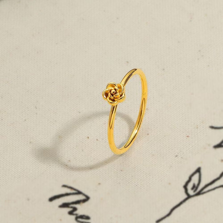 Gold Rose S925 Silver Thin Ring