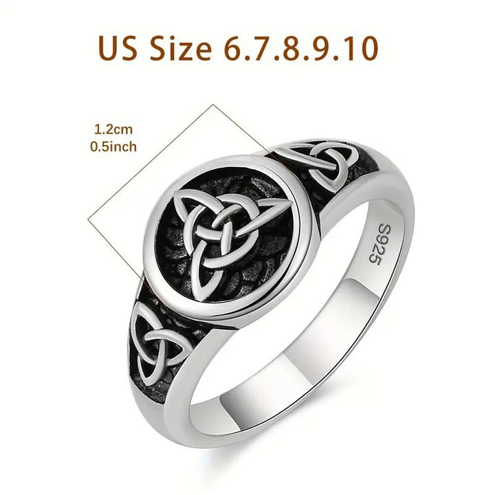 Celtic Knot Vintage Silver Ring Set (Light Luxury Niche Mystic Band)