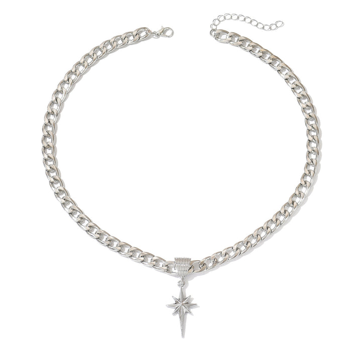 Cuban Link Starburst Pendant Necklace (Edgy Y2K Choker)