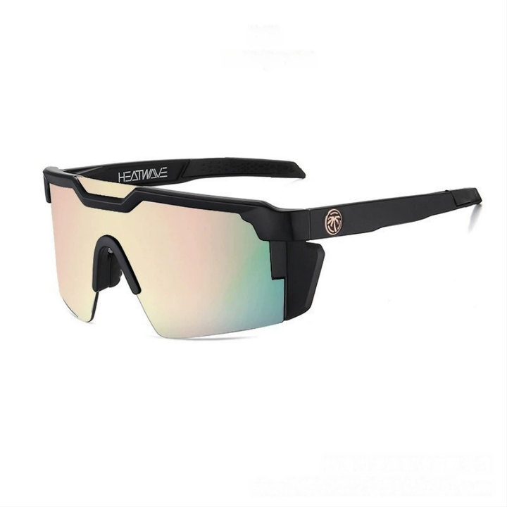 Outdoor Rimless Polarized Cycling Sunglasses, Multi-Color Coated Windproof Non-Slip Sports Shades for Running Fishing Cycling
