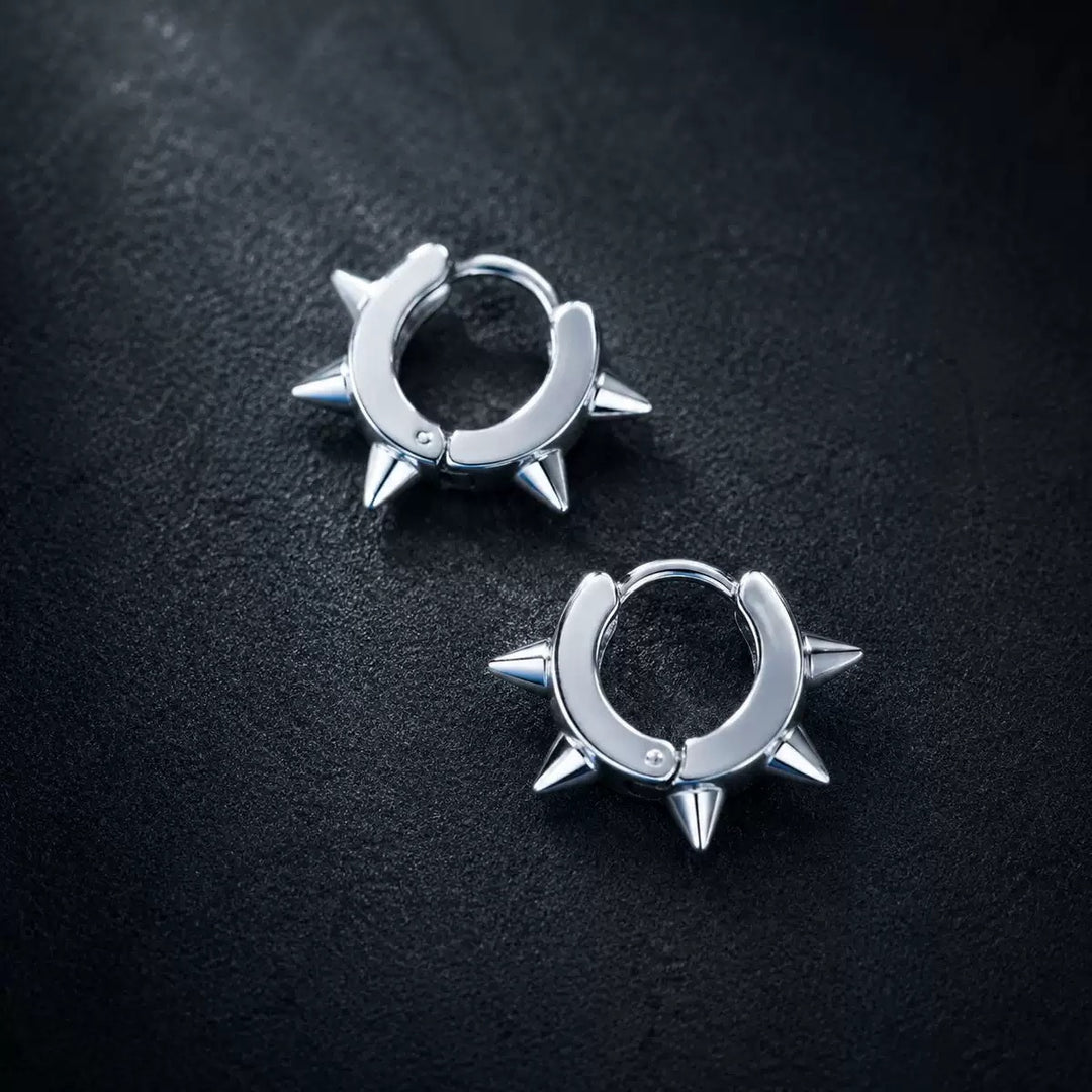 S925 Silver Punk Spike Ear Cuffs