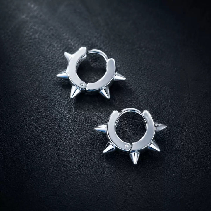 S925 Silver Punk Spike Ear Cuffs