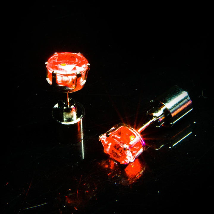 LED Glowing Crown Stud Earrings for Couples – Party Light-Up Jewelry