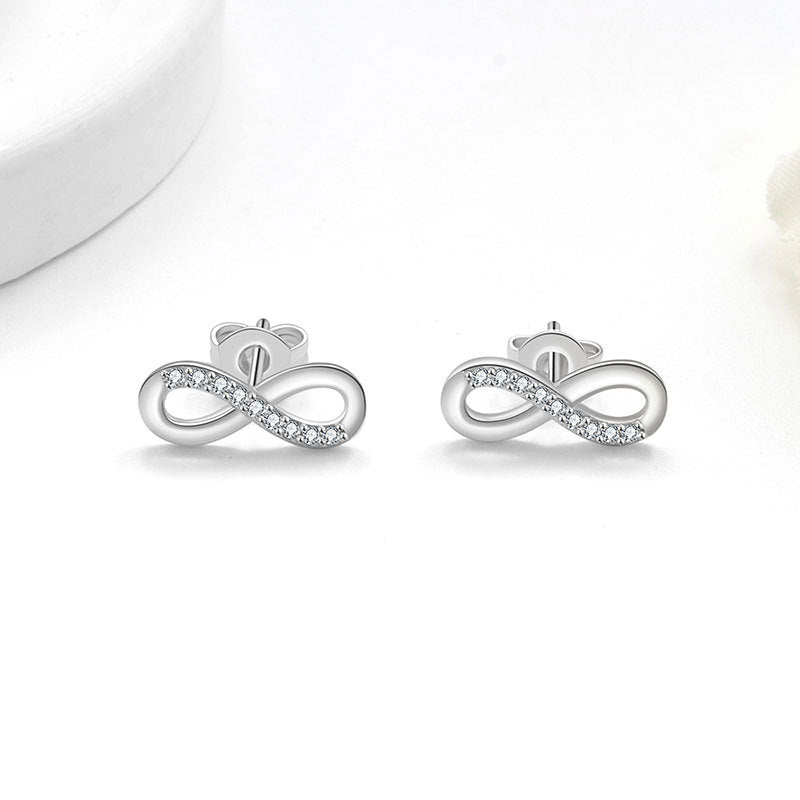 Infinite Love 8-Shape Jewelry Set - Minimalist Zircon 8-Shape Necklace, Bracelet, Earrings & Ring