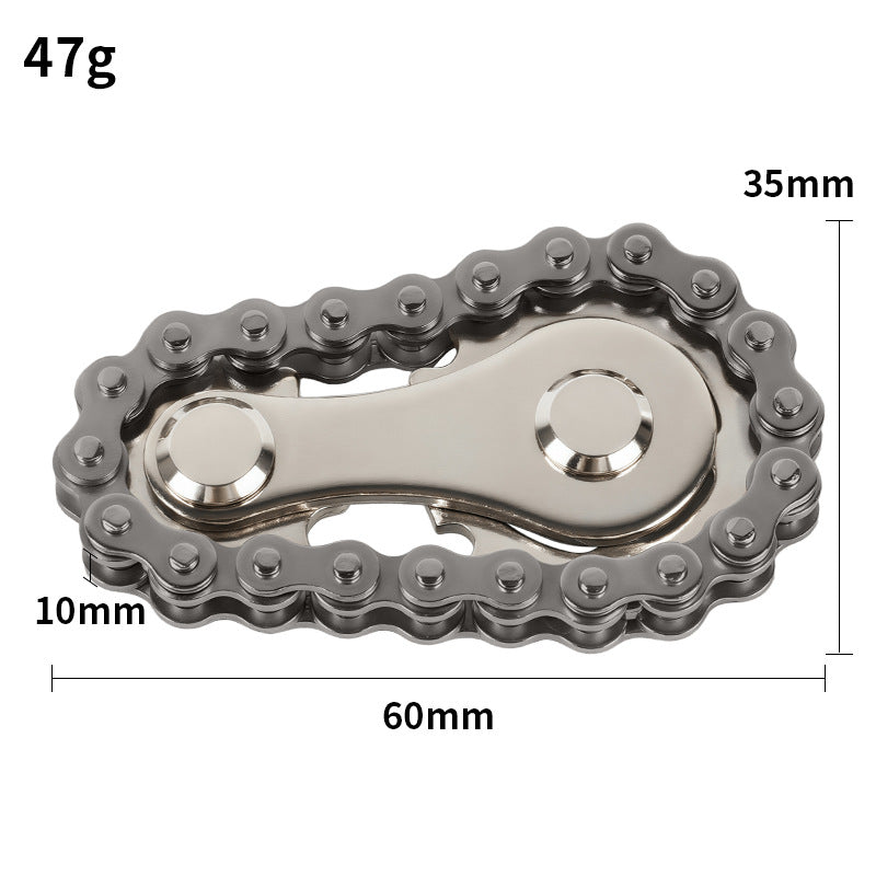 Gear Chain Metal Fidget Spinner (Stress-Relief High-Tech Creative Finger Toy)