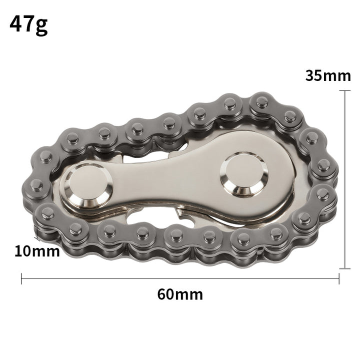 Gear Chain Metal Fidget Spinner (Stress-Relief High-Tech Creative Finger Toy)