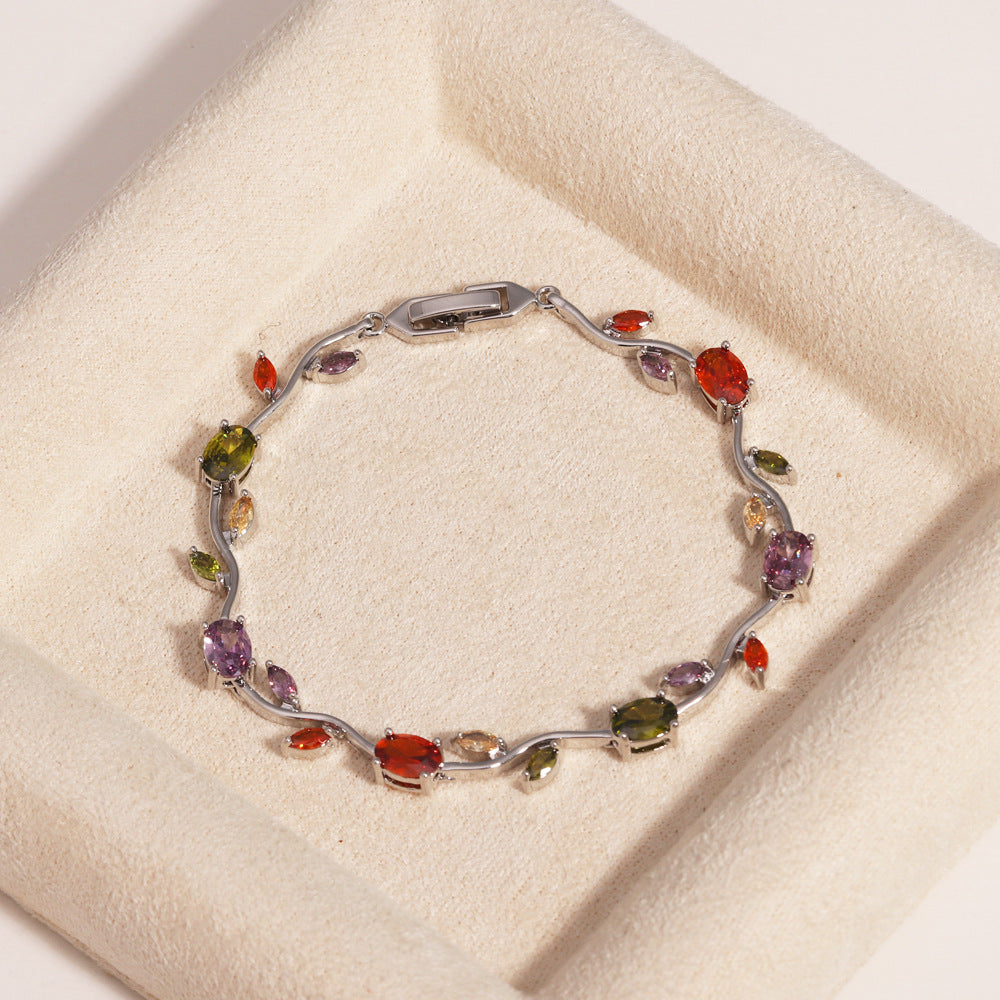 Colored Gem Vine Bracelet (Light Luxury Romantic Style)
