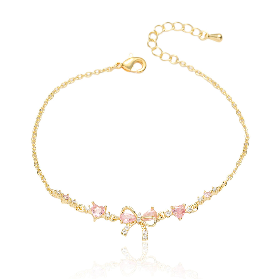 Bowknot Pink Diamond 3-Piece Jewelry Set (Sweet Element Style Series)