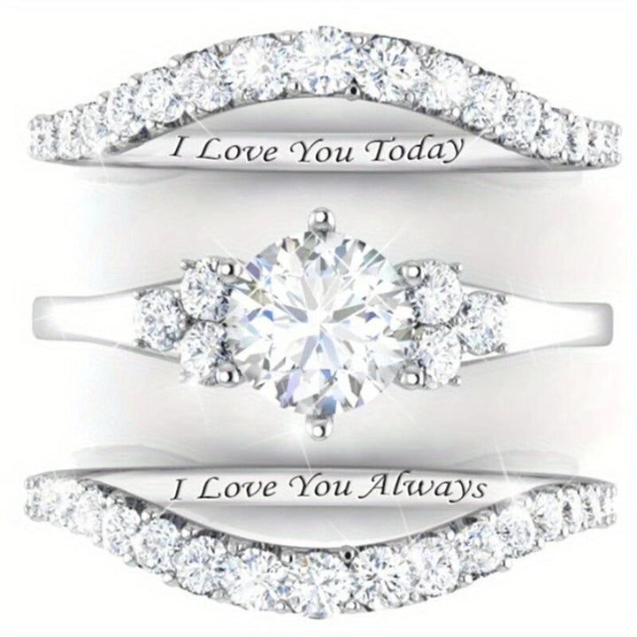Double-Band Love Vow Diamond Ring (Light Luxury Romantic Style Series)