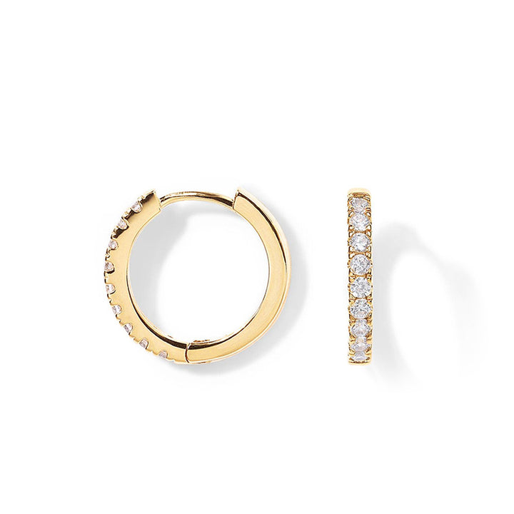 Pavé Diamond Hoop Earrings for Women – Minimal Luxury Huggie Jewelry