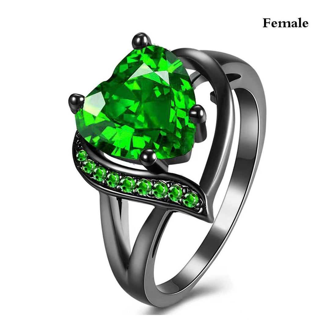 Dark Heart Colored Gem Couple Rings (Personalized Luxury Style)