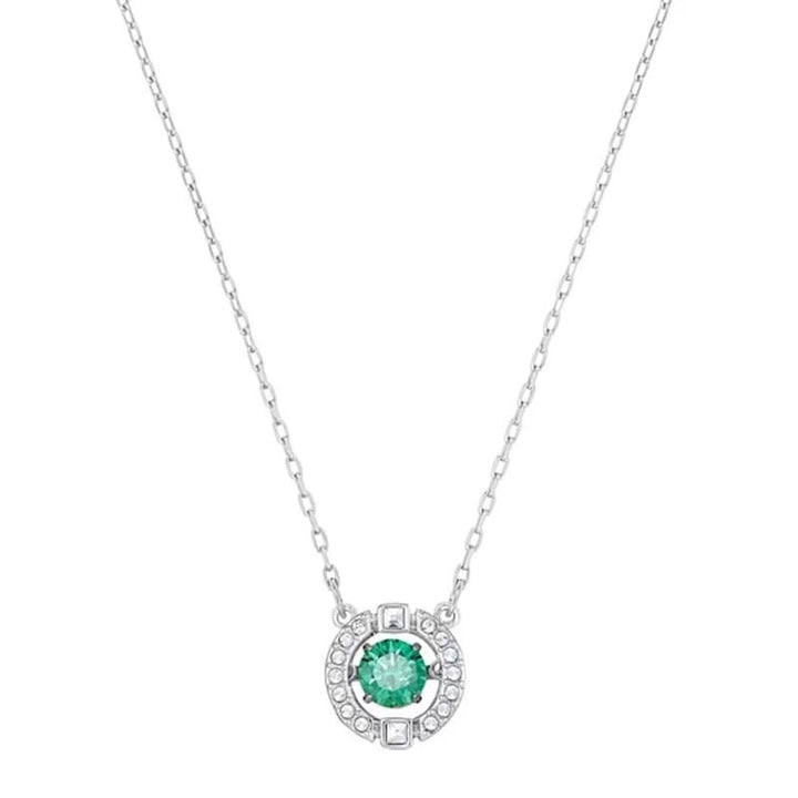 Circle Halo Colored Gem Necklace (Women's Luxury Elegant Style)