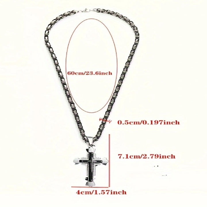 Punk Style Emperor Chain Cross Pendant Necklace (3 Colors Edgy Men's Statement Jewelry)