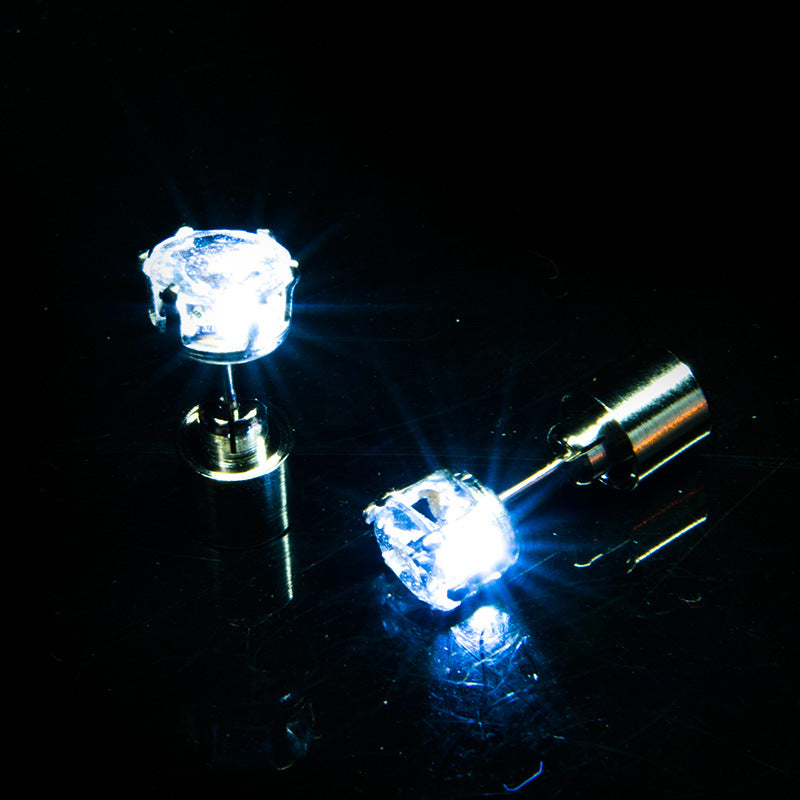 LED Glowing Crown Stud Earrings for Couples – Party Light-Up Jewelry