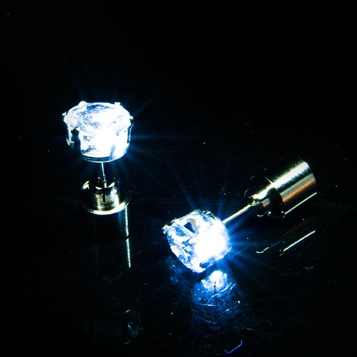 LED Glowing Crown Stud Earrings for Couples – Party Light-Up Jewelry